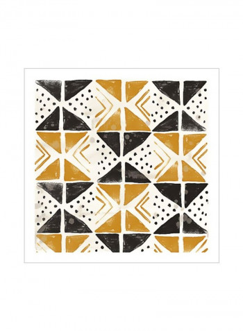 Kitwe I Poster Yellow/Black/White 80x80x3.5centimeter