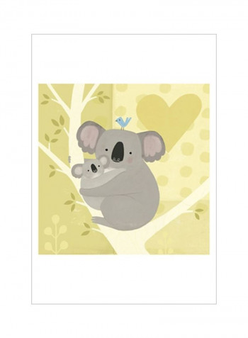 Mama And Me II Wall Poster Yellow/Brown/Blue 75x75x3.45centimeter