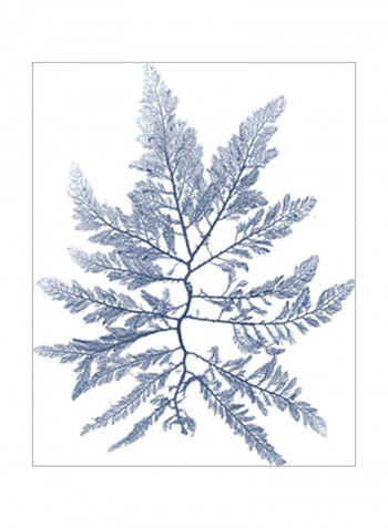 Navy Seaweed II Wall Poster Blue 80x80x3.5centimeter
