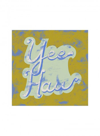 Shout II Wall Poster Blue/Yellow 75x75x3.5centimeter