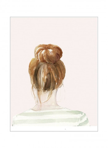 Top Knot Sailor Stripes II Poster Brown/White/Green 80x85x3.5centimeter