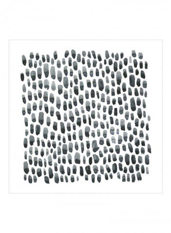 Blue Grey Tessera I Wall Poster White/Grey/Black 80x80x3.5centimeter
