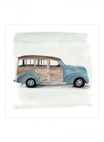 Classic Autos IV Wall Poster Brown/Blue/Black 80x80x3.5centimeter