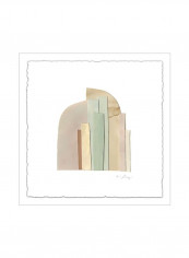 Flourescel I Poster Pink/Green/Beige 80x80x3.5centimeter