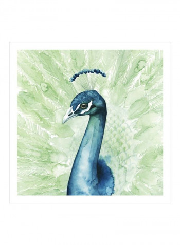Lucent Plume II Wall Poster Green/Blue 80x80x3.5centimeter