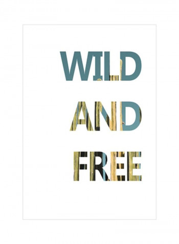 Positive Mantra I Wall Poster Blue/Beige/Yellow 75x80x3.5centimeter