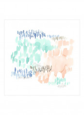 Sugar Dashes II Wall Poster Orange/Green/Blue 80x80x3.5centimeter