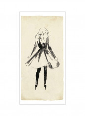 Fashion Glimpse I Poster Black/Beige 75x90x3.5centimeter
