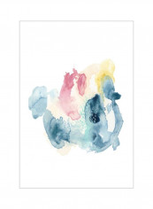 Intrigue I Wall Poster Blue/Pink/Yellow 75x75x3.5centimeter