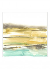 Mountains To Sea III Poster Yellow/Blue 65x65x3.5centimeter