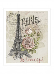 Paris Sketchbook I Poster Purple/Grey/Green 80x85x3.5centimeter