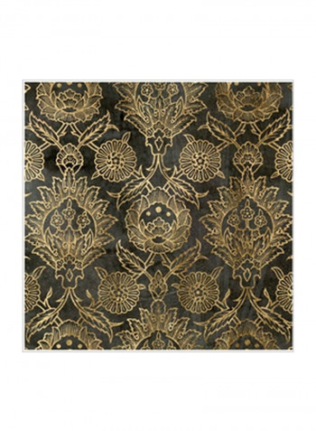 Golden Damask IV Wall Poster Black/Gold 75x75x3.5centimeter