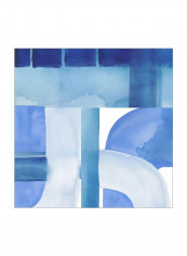 Inlet Falls III Wall Poster Blue/White 80x80x3.5centimeter