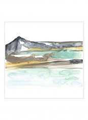Mountains To Sea VII Poster Yellow/Blue 65x65x3.5centimeter