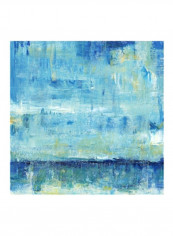 Water Reflection V Wall Poster Blue/Yellow 75x75x3.5centimeter