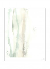 Wave Form V Wall Poster White/Green/Beige 75x75x3.5centimeter