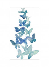 Butterfly Falls I Wall Poster Blue/Green 75x80x3.5centimeter