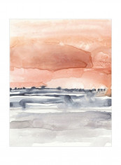 Coral Sky II Wall Poster Orange/Grey/White 80x85x3.5centimeter