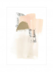 Blush Abstract V Wall Poster Pink/Beige/Grey 75x80x3.5centimeter