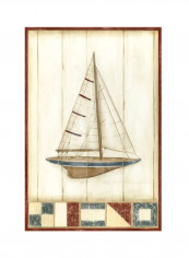 Americana Yacht II Poster Beige/Red/Blue 75x80x3.5centimeter