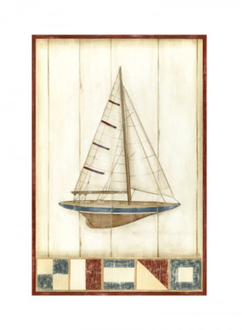Americana Yacht II Poster Beige/Red/Blue 75x80x3.5centimeter
