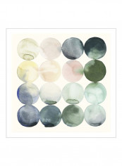 Pastel Hoops II Wall Poster Green/Blue/Pink 80x80x3.5centimeter