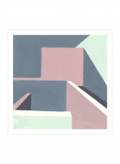 Shadow Of The Walls III Wall Poster Pink/Blue 80x80x3.5centimeter