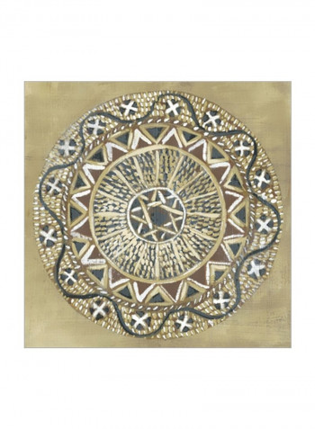 Woven Round I Wall Poster Brown/Beige/Grey 80x80x3.5centimeter