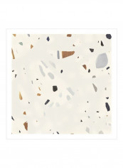 Abstract Terazzo I Wall Poster Beige/Grey/Brown 80x80x3.5centimeter