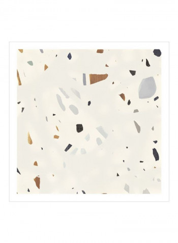 Abstract Terazzo I Wall Poster Beige/Grey/Brown 80x80x3.5centimeter