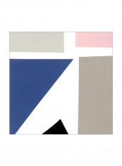 Color Blocks I Wall Poster Blue/Brown/White 80x80x3.5centimeter