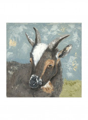 Farm Life-Goat Wall Poster Blue/Black/Green 80x80x3.5centimeter