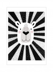 Mix And Match Animal I Wall Poster Black/White/Pink 75x80x3.5centimeter