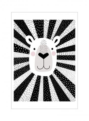 Mix And Match Animal I Wall Poster Black/White/Pink 75x80x3.5centimeter
