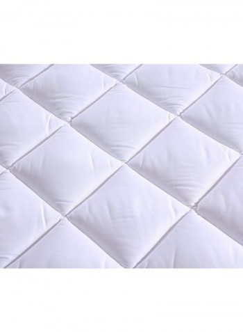 Quilted Mattress Topper Polyester White 54 x 75 x 18inch