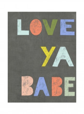 Chat IV Poster Grey/Yellow/Green 75x80x3.5centimeter