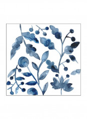 Indigo Ornament V Wall Poster White/Blue 65x65x3.5centimeter