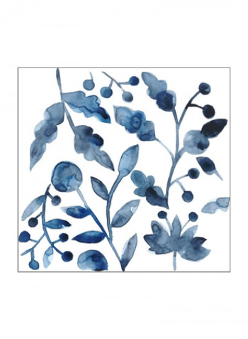 Indigo Ornament V Wall Poster White/Blue 65x65x3.5centimeter