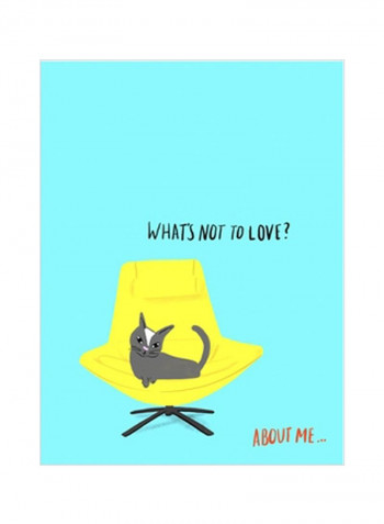 Mod Cats I Wall Poster Blue/Yellow/Grey 75x80x3.5centimeter