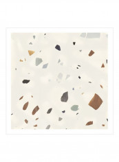 Abstract Terazzo II Wall Poster Beige/Grey/Brown 80x80x3.5centimeter