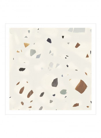 Abstract Terazzo II Wall Poster Beige/Grey/Brown 80x80x3.5centimeter