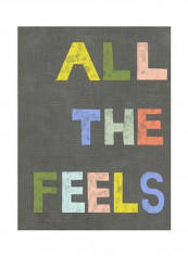 Chat I Poster Grey/Yellow/Green 75x80x3.5centimeter
