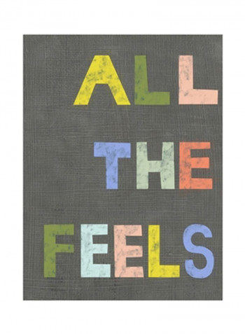 Chat I Poster Grey/Yellow/Green 75x80x3.5centimeter