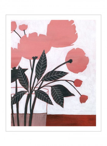 Flower Screen II Wall Poster Pink/Black/Red 80x85 3.5centimeter