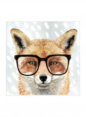 Four-Eyed Forester I Wall Poster Brown/Grey/Black 80x3.5x80centimeter