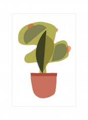 Mod Cactus V Poster Green/Orange/White 75x80x3.5centimeter