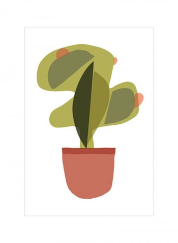 Mod Cactus V Poster Green/Orange/White 75x80x3.5centimeter