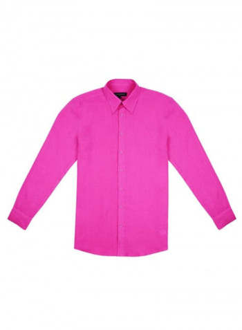 Stylish Collared Neck Shirt Coral