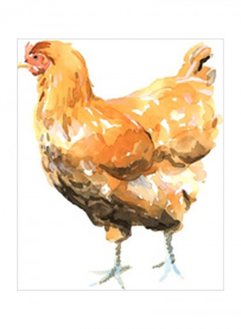 Wild Chicken II Wall Poster Brown/White/Grey 75x75x3.5centimeter