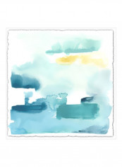 Liquid Shoreline IX Poster Blue/Yellow 65x65x3.5centimeter